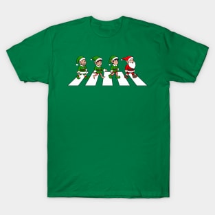 Santa and Elves - Abbey Road Christmas T-Shirt